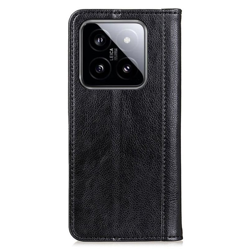 Housse Xiaomi 14 Cuir Fendu Litchi