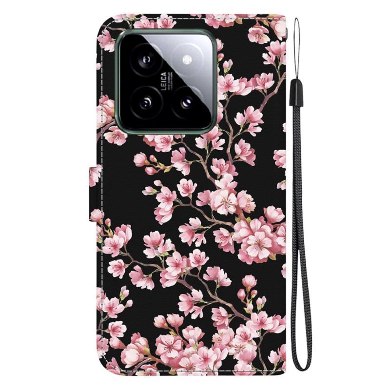 Housse Xiaomi 14 Fleurs de Prunier à Lanière