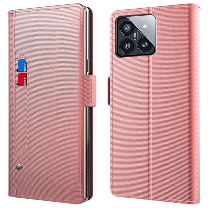 Housse Xiaomi 14 Miroir et Porte-Carte Amovible