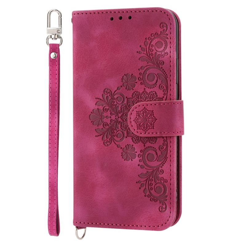 Housse Xiaomi 14 Motif Floral Lanière et Bandoulière