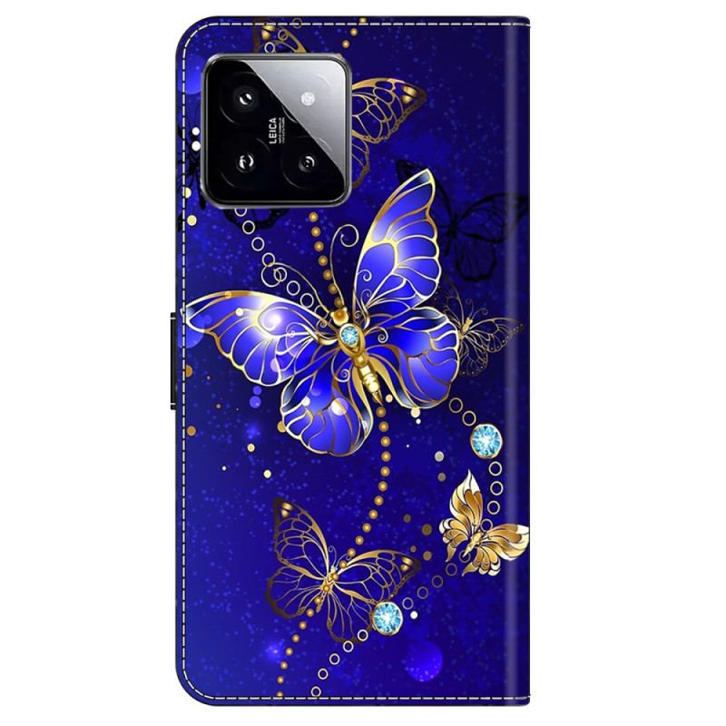 Housse Xiaomi 14 Papillons Diamants