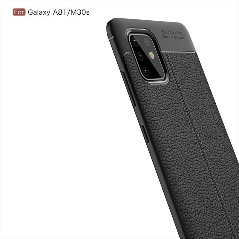 Coque Samsung Galaxy Note 10 Lite Effet Cuir Litchi Double Line