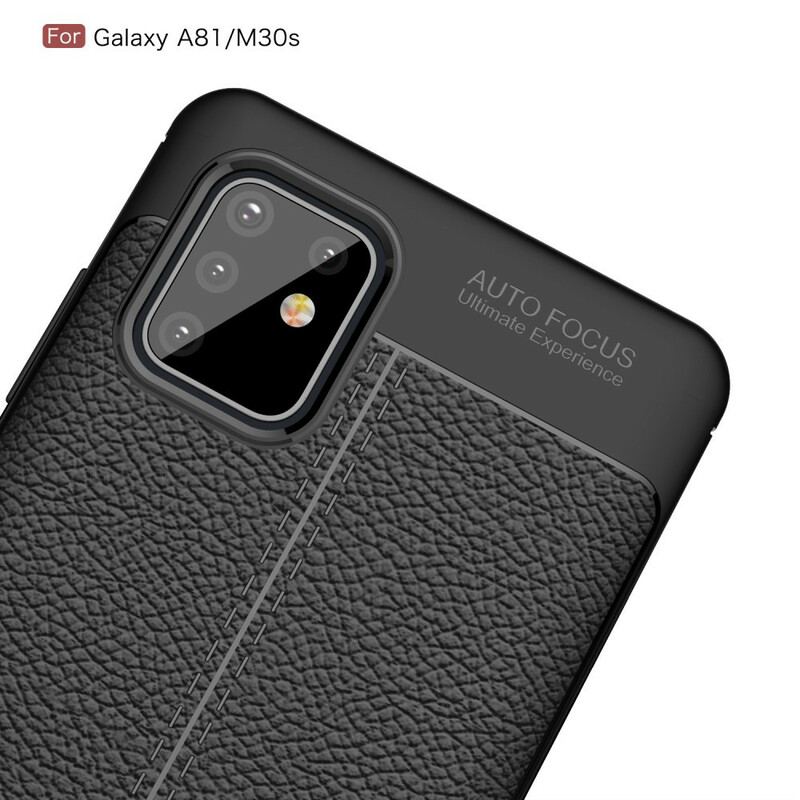 Coque Samsung Galaxy Note 10 Lite Effet Cuir Litchi Double Line