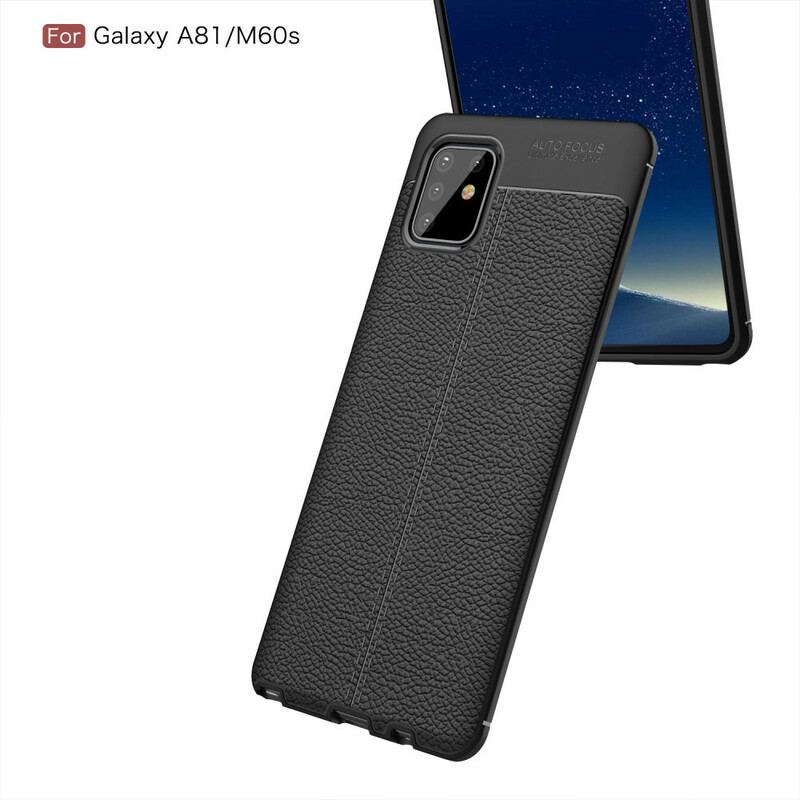 Coque Samsung Galaxy Note 10 Lite Effet Cuir Litchi Double Line