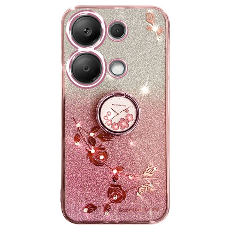 Coque Xiaomi Redmi Note 13 Pro 5G / Poco X6 5G Paillettes et Strass Anneau-Support