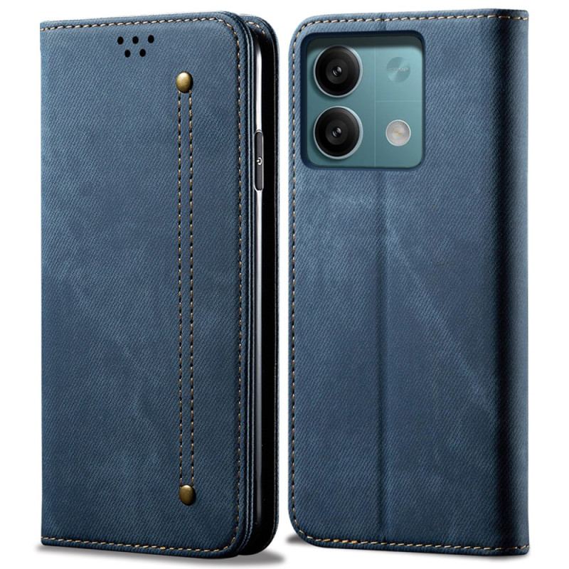 Flip Cover Xiaomi Redmi Note 13 Pro 5G / Poco X6 5G Tissu Jeans