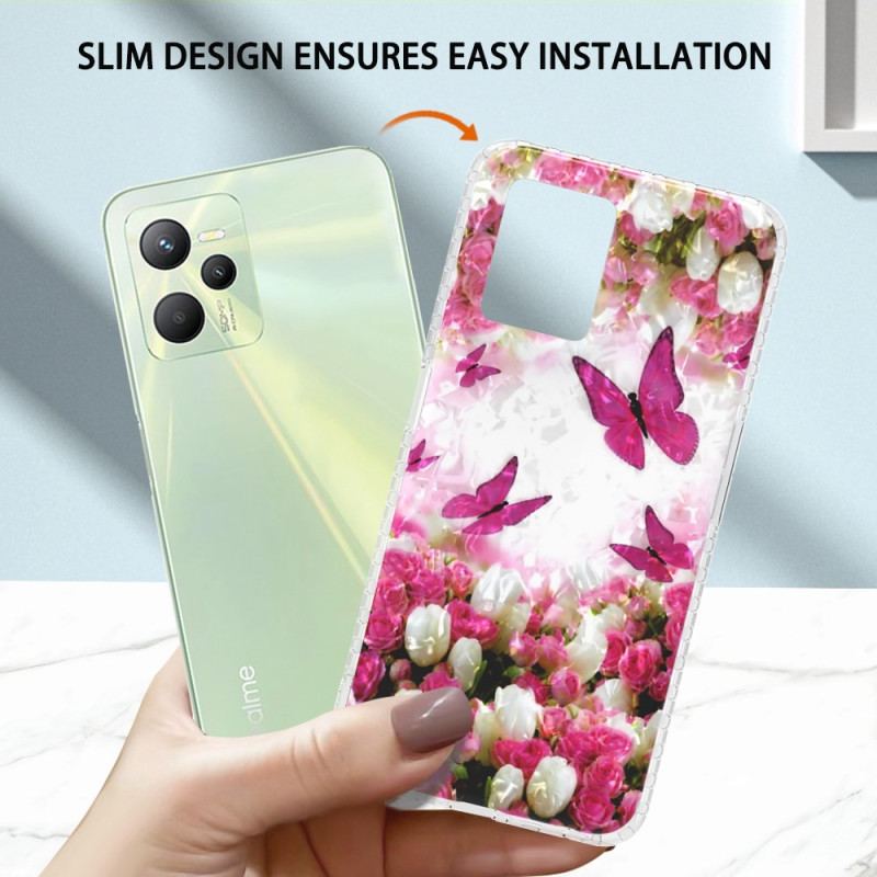 Coque Realme C35 Papillons Stylés