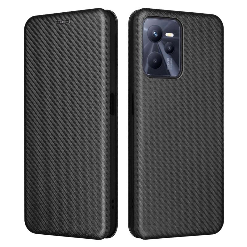 Flip Cover Realme C35 Fibre Carbone à Anneau