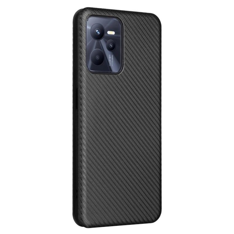 Flip Cover Realme C35 Fibre Carbone à Anneau