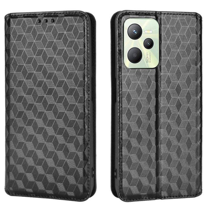 Flip Cover Realme C35 Losanges et Cubes