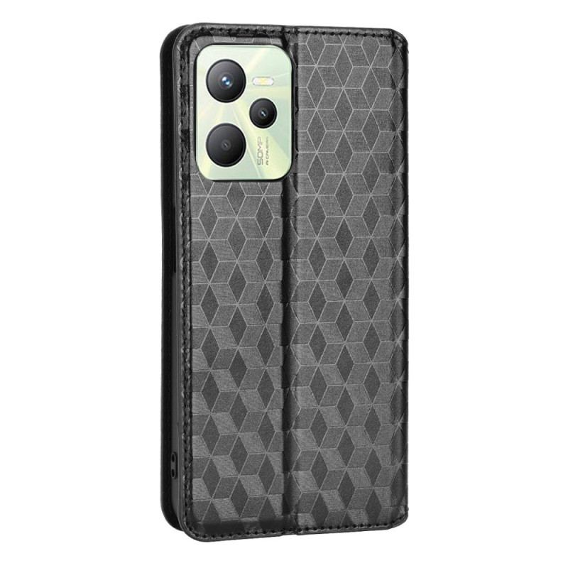 Flip Cover Realme C35 Losanges et Cubes