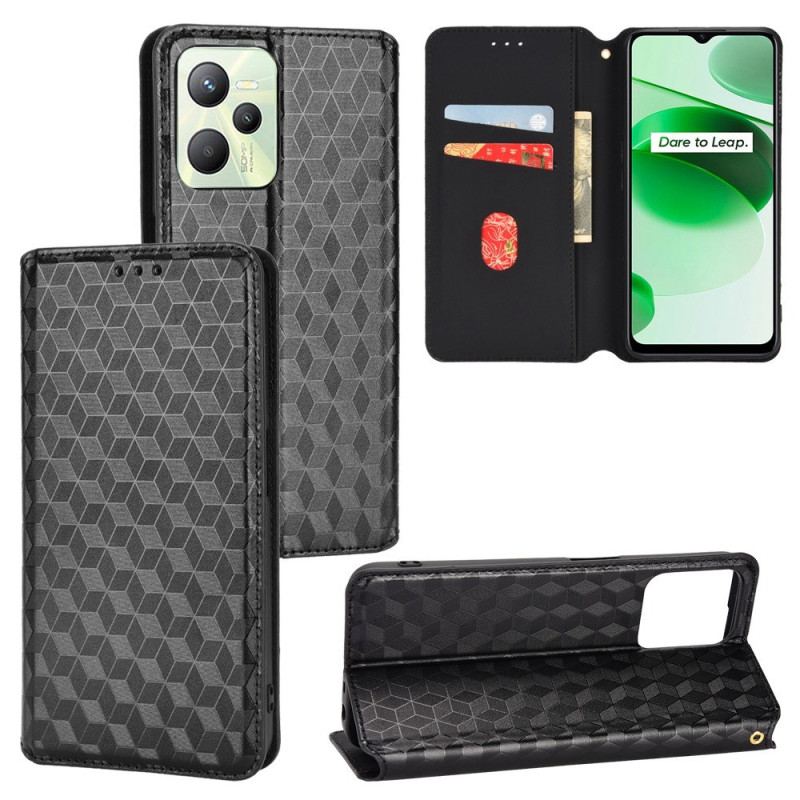 Flip Cover Realme C35 Losanges et Cubes