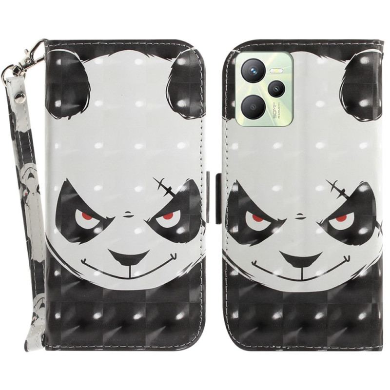 Housse Realme C35 Angry Panda à Lanière