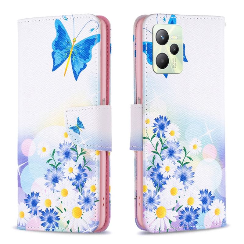 Housse Realme C35 Fleurs Papillons