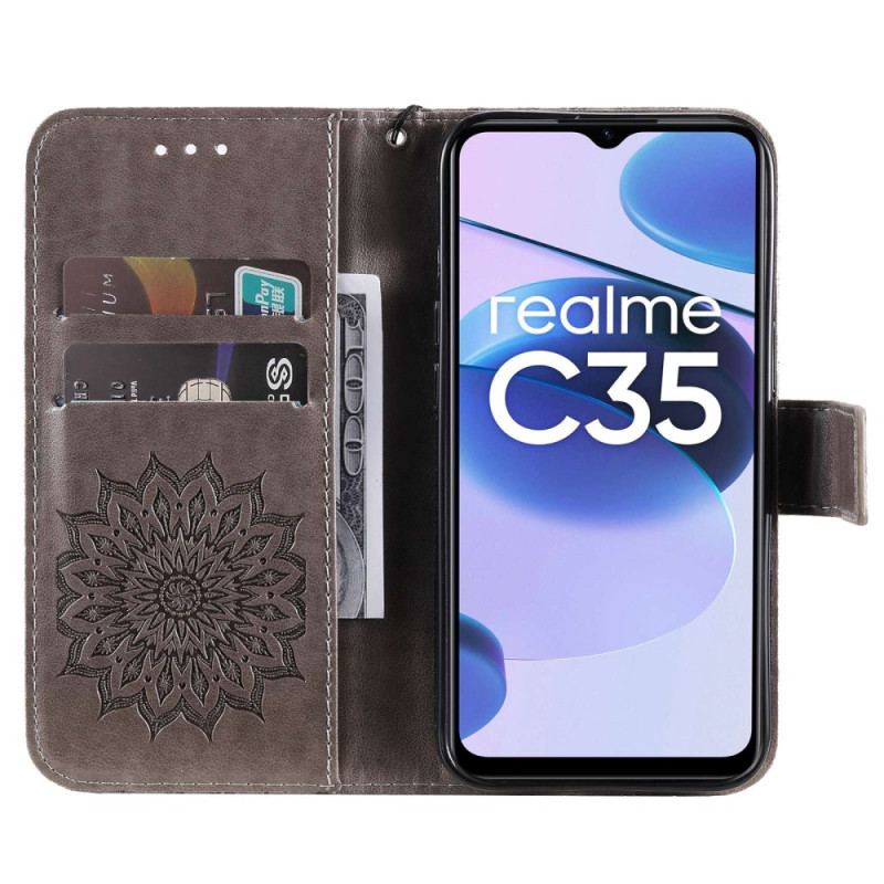 Housse Realme C35 Mandala Soleil à Lanière