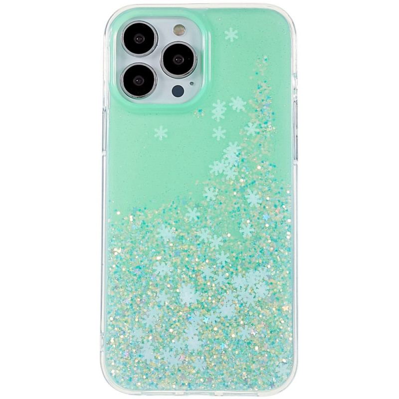 Coque iPhone 14 Pro Paillettes Flocons