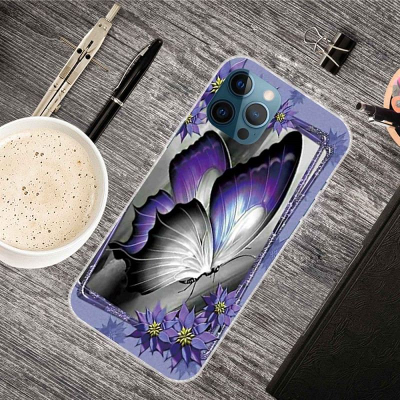 Coque iPhone 14 Pro Papillon Violet