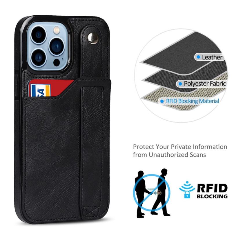 Coque iPhone 14 Pro RFID Porte-Cartes avec Sangle