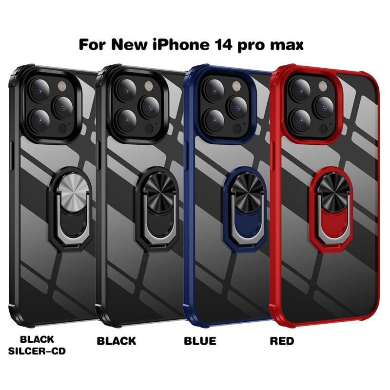 Coque iPhone 14 Pro Transparente avec Anneau-Support