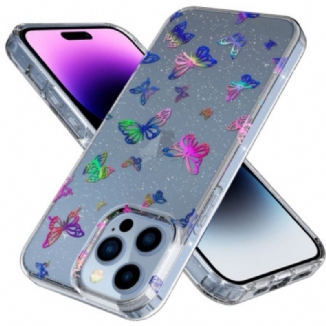 Coque iPhone 14 Pro Transparente Papillons