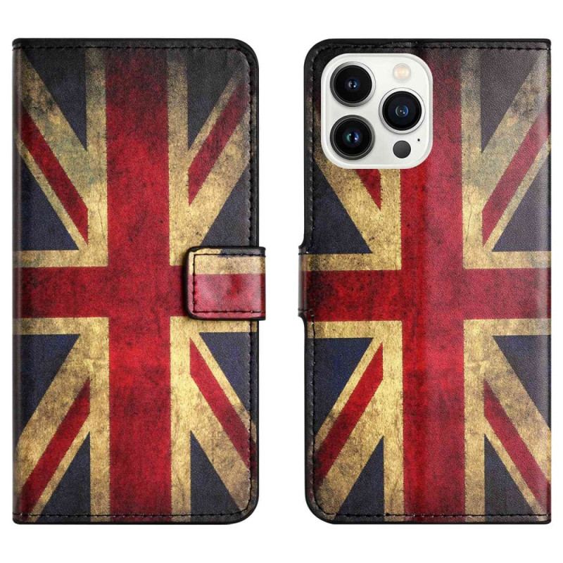 Housse iPhone 14 Pro Drapeau Anglais Vintage