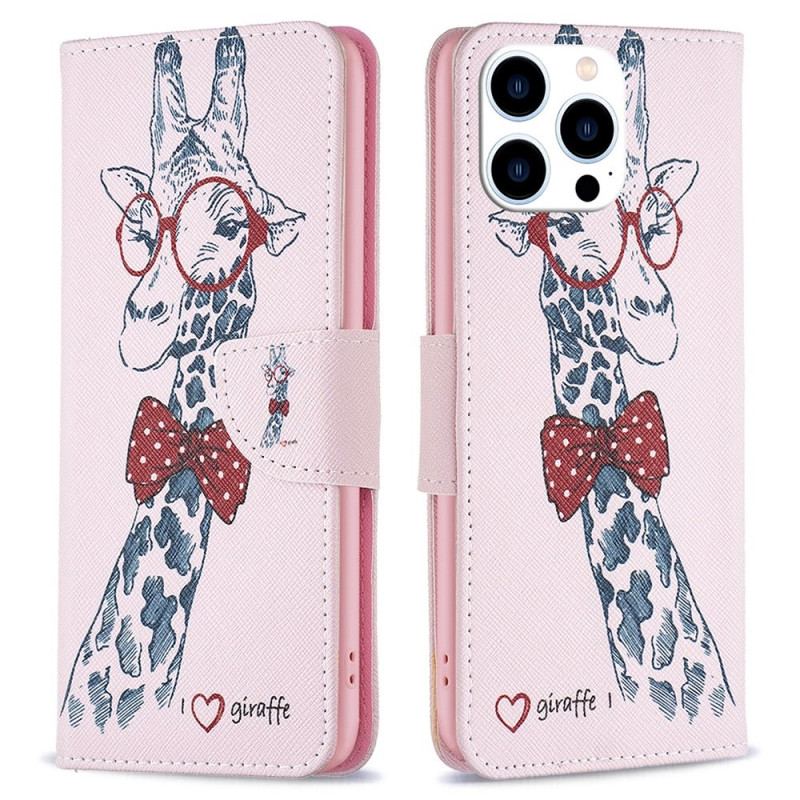 Housse iPhone 14 Pro Girafe Intello