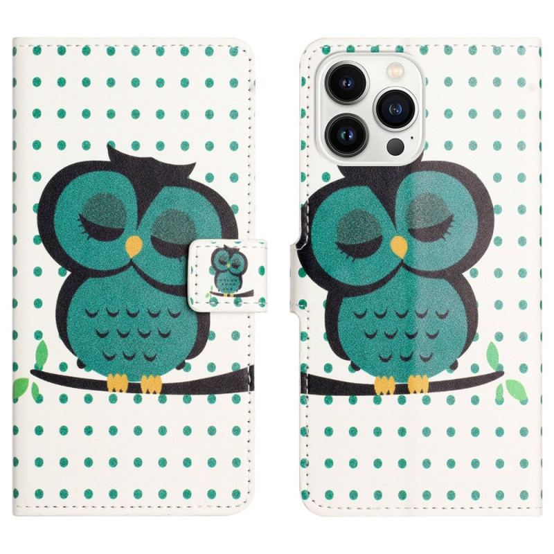 Housse iPhone 14 Pro Hibou Endormi