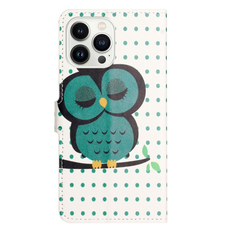 Housse iPhone 14 Pro Hibou Endormi