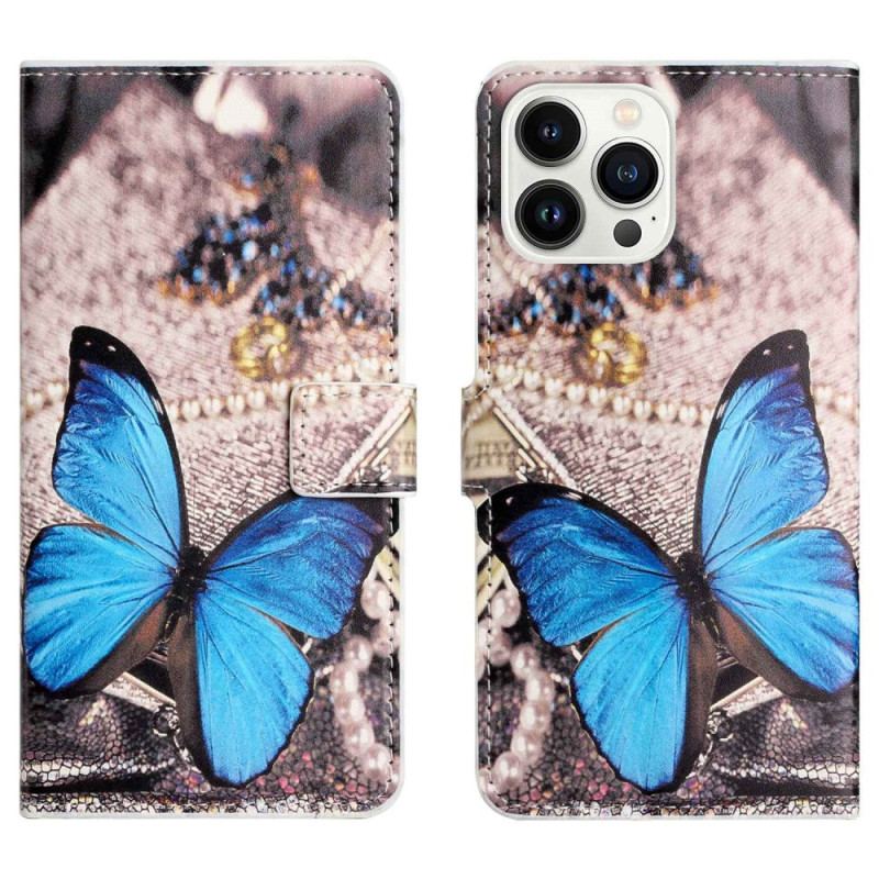 Housse iPhone 14 Pro Papillon Bleu