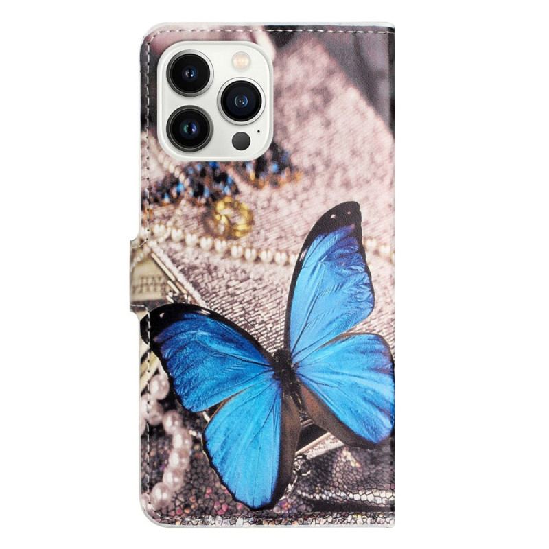 Housse iPhone 14 Pro Papillon Bleu