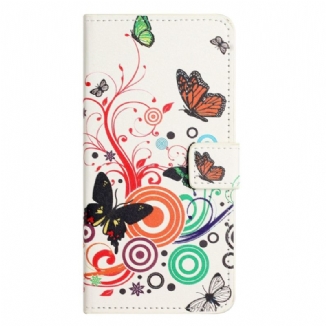 Housse iPhone 14 Pro Papillons Noirs et Blancs