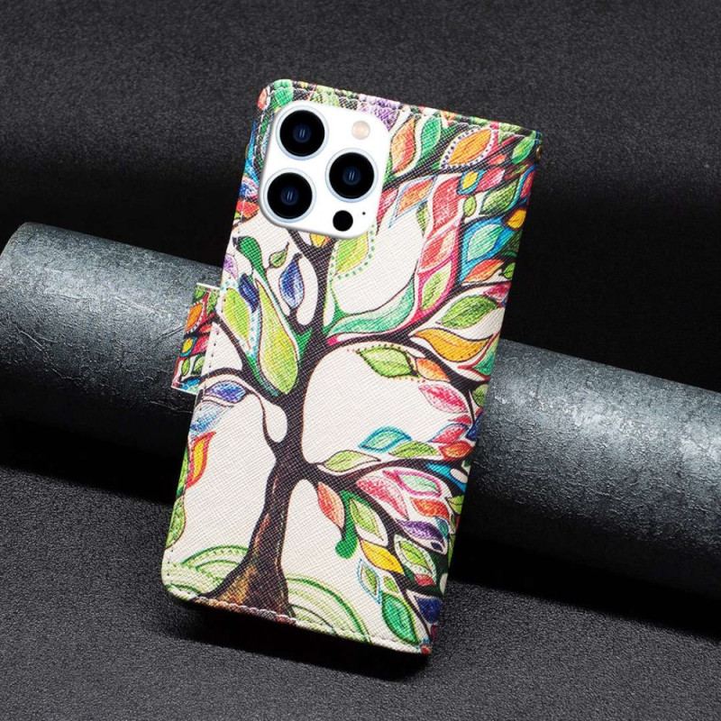 Housse iPhone 14 Pro Portefeuille Arbre