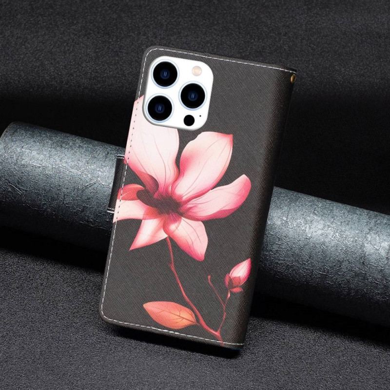 Housse iPhone 14 Pro Portefeuille Fleur