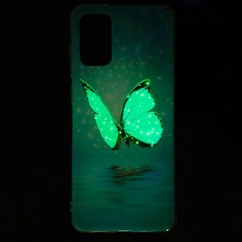 Coque Samsung Galaxy S20 Plus / S20 Plus 5G Papillon Bleu Fluorescente