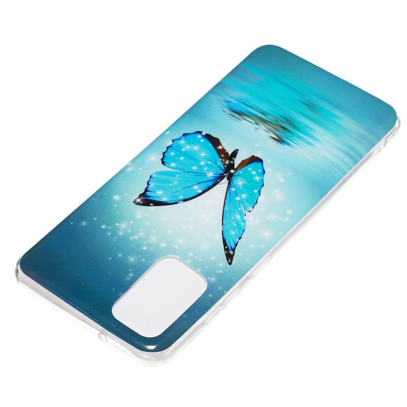 Coque Samsung Galaxy S20 Plus / S20 Plus 5G Papillon Bleu Fluorescente