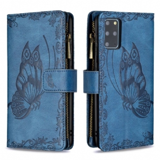 Housse Samsung Galaxy S20 Plus / S20 Plus 5G Papillon Poche Zippée