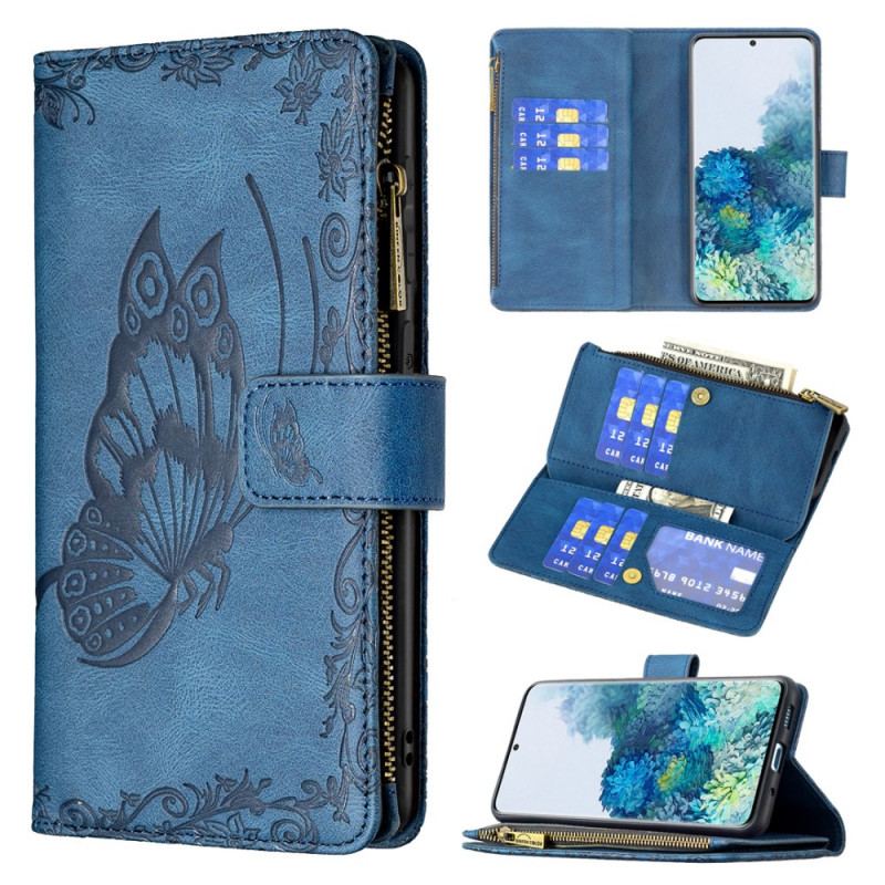 Housse Samsung Galaxy S20 Plus / S20 Plus 5G Papillon Poche Zippée