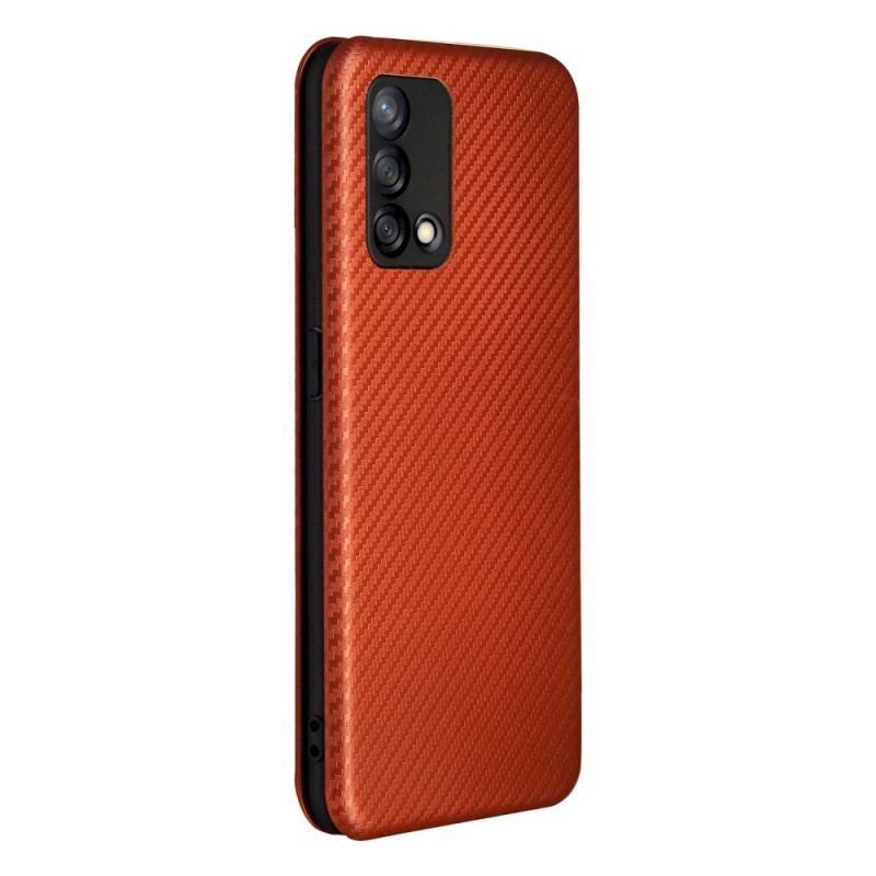 Flip Cover Oppo A74 4G Fibre Carbone