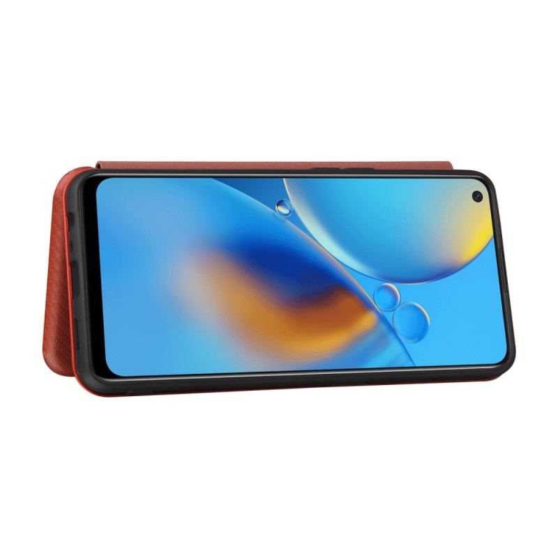 Flip Cover Oppo A74 4G Fibre Carbone