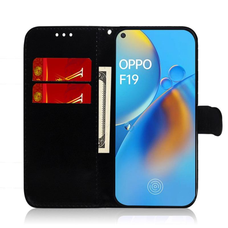 Housse Oppo A74 4G Simili Cuir Couverture Miroir