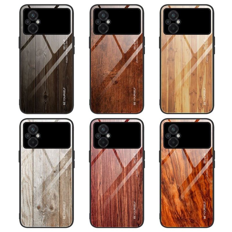 Coque Poco M4 5G Verre Trempé Design Bois