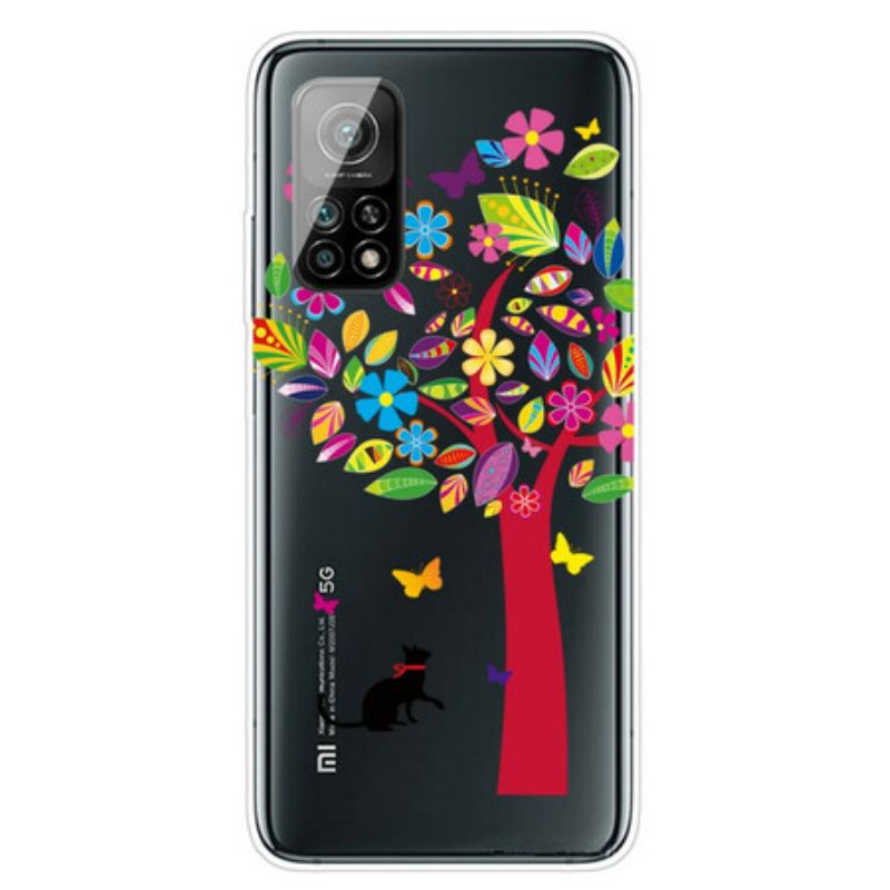 Coque Xiaomi Mi 10T / 10T Pro Chat sous l'Arbre Coloré