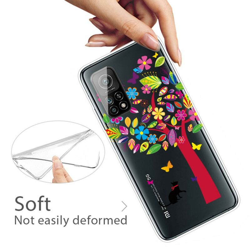 Coque Xiaomi Mi 10T / 10T Pro Chat sous l'Arbre Coloré