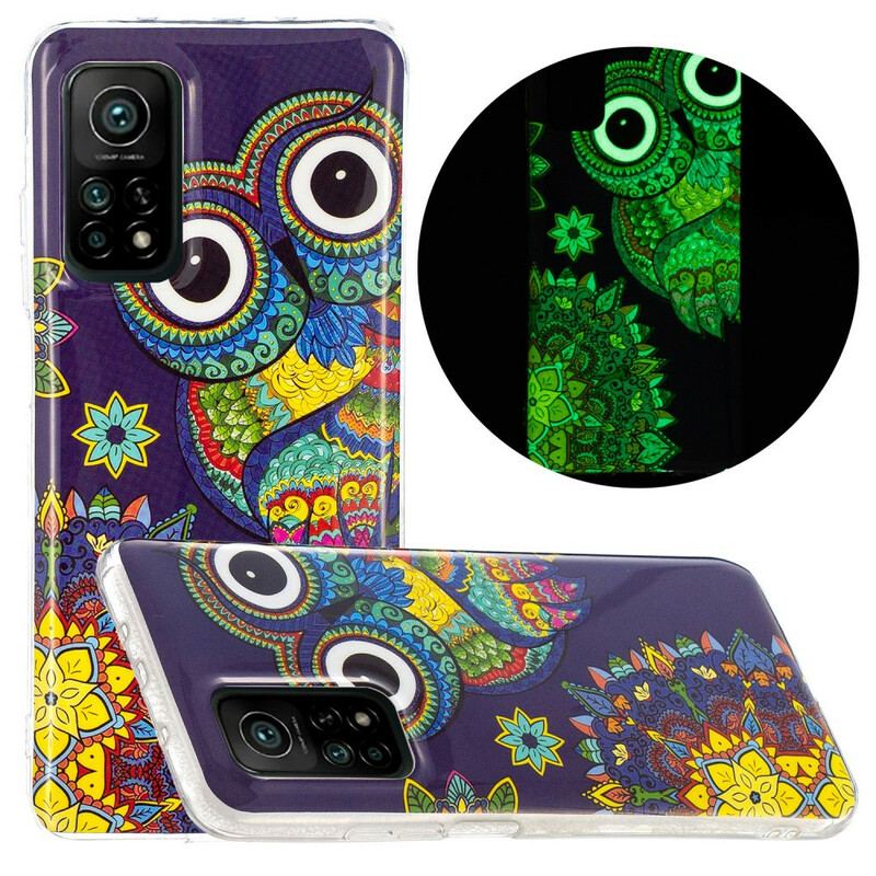 Coque Xiaomi Mi 10T / 10T Pro Hibou Mandala Fluorescente