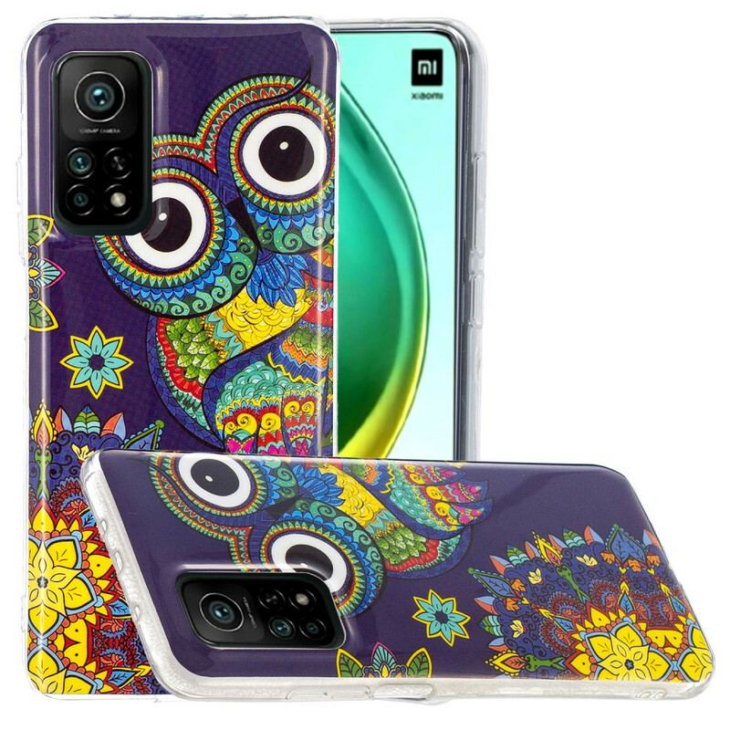 Coque Xiaomi Mi 10T / 10T Pro Hibou Mandala Fluorescente