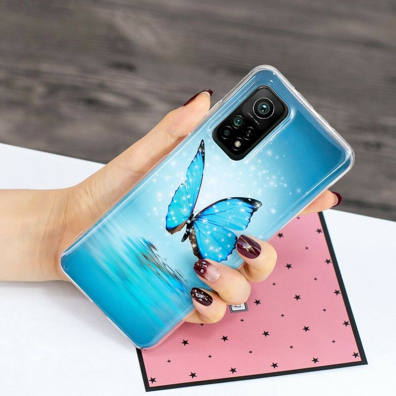 Coque Xiaomi Mi 10T / 10T Pro Papillon Bleu Fluorescente