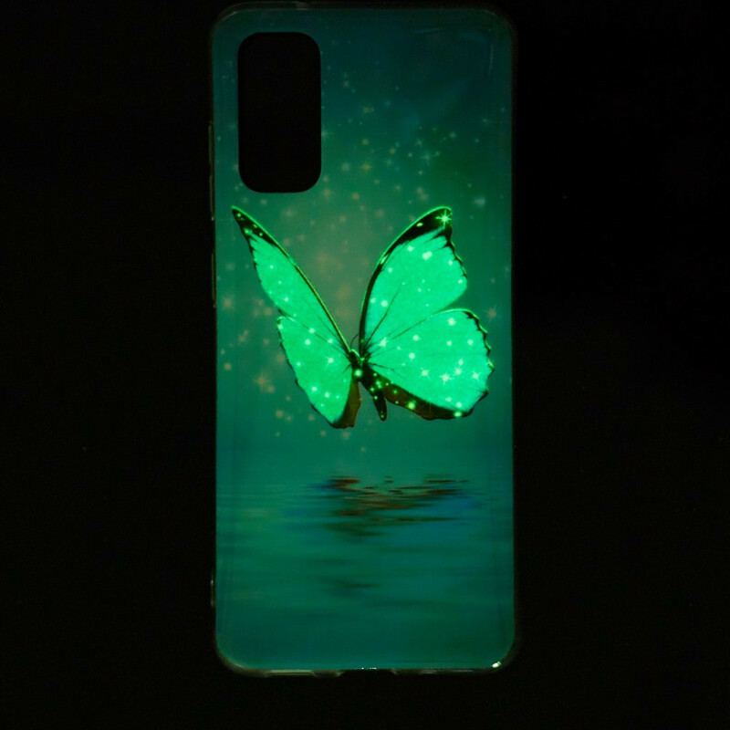 Coque Xiaomi Mi 10T / 10T Pro Papillon Bleu Fluorescente