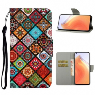 Housse Xiaomi Mi 10T / 10T Pro Patchwork Mandalas avec Lanière