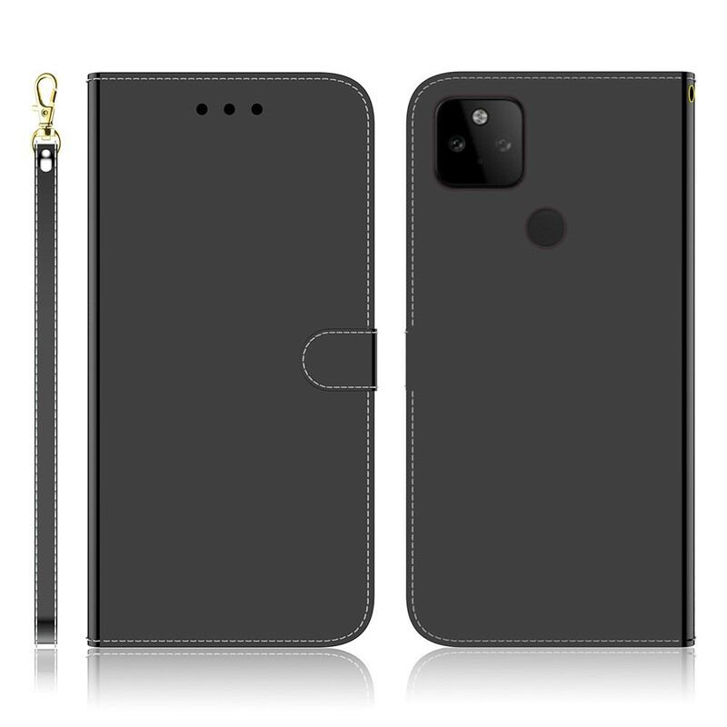 Housse Google Pixel 5A 5G Simili Cuir Couverture Miroir