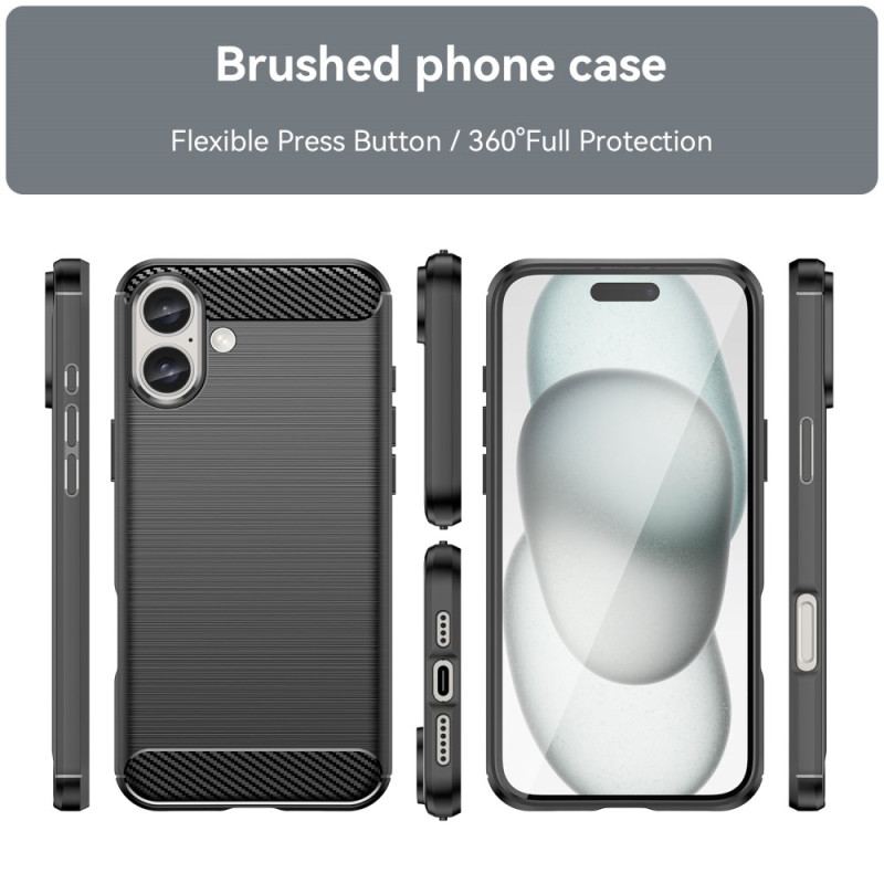 Coque iPhone 16 Plus Fibre Carbone Brossée